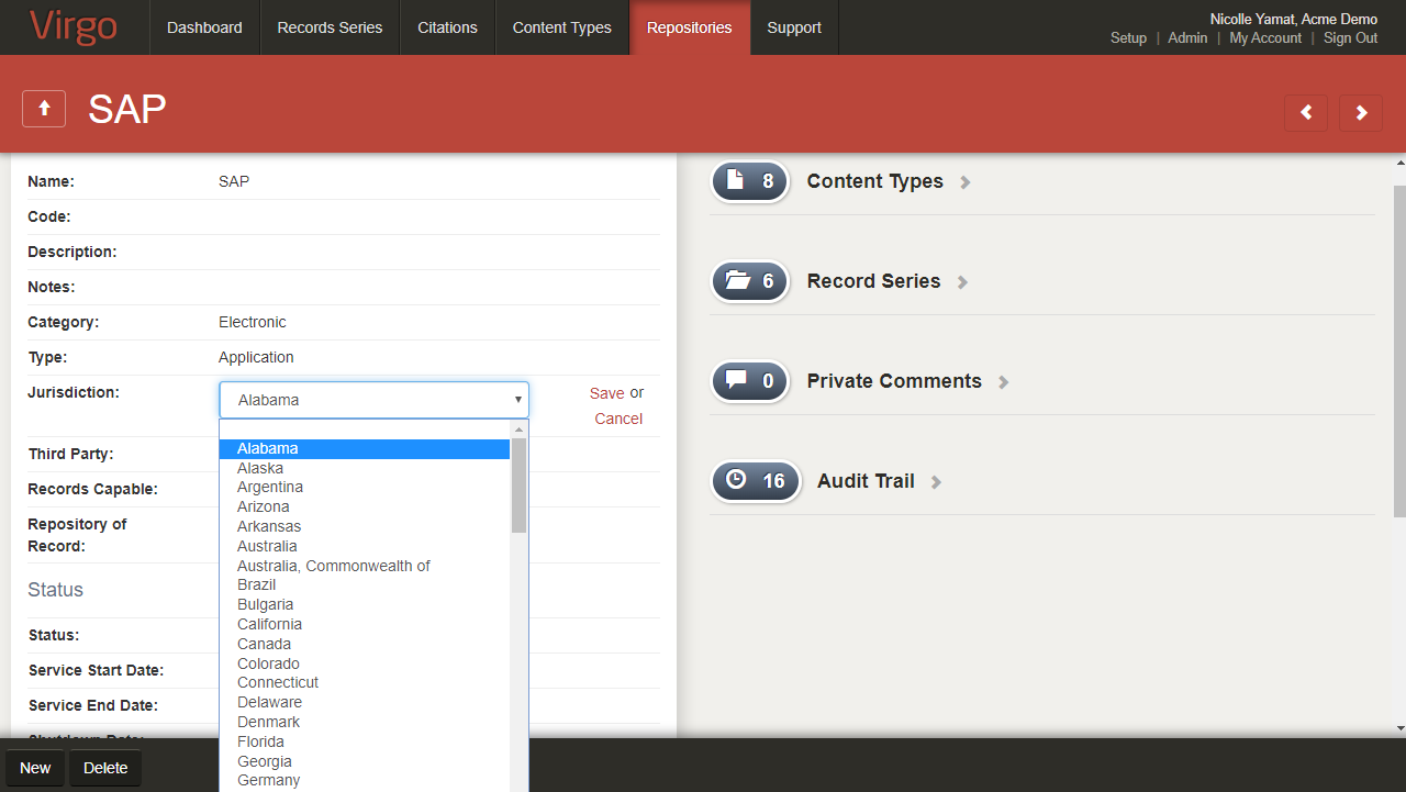 Record Series Configuration Options